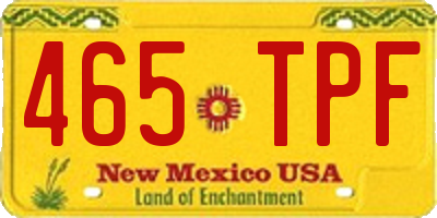 NM license plate 465TPF