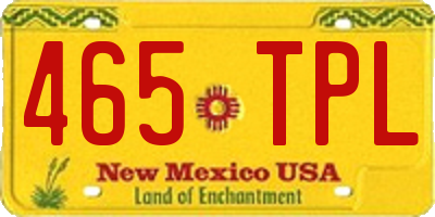NM license plate 465TPL