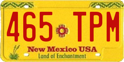 NM license plate 465TPM