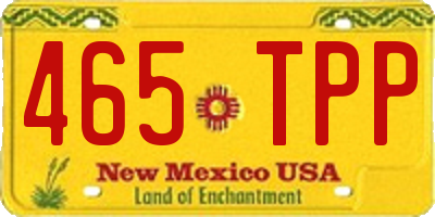 NM license plate 465TPP