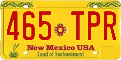 NM license plate 465TPR