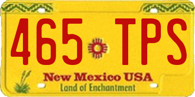 NM license plate 465TPS