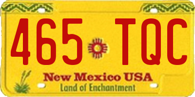 NM license plate 465TQC