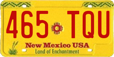 NM license plate 465TQU