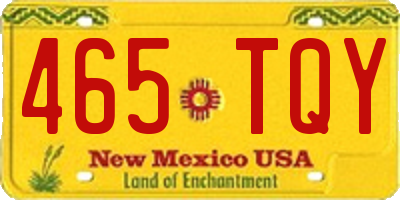 NM license plate 465TQY