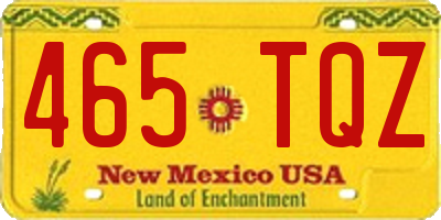 NM license plate 465TQZ