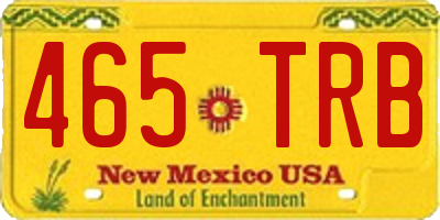 NM license plate 465TRB