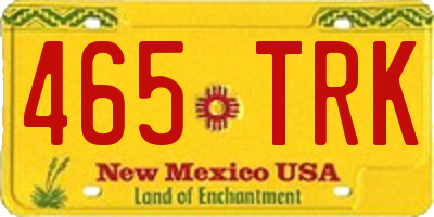 NM license plate 465TRK
