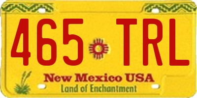 NM license plate 465TRL