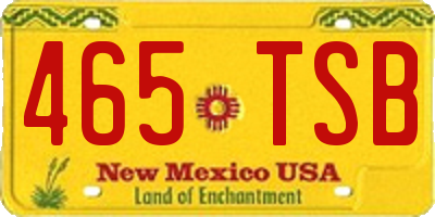 NM license plate 465TSB