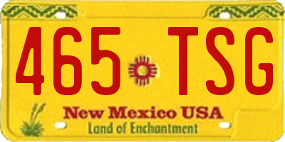 NM license plate 465TSG