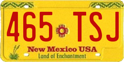NM license plate 465TSJ