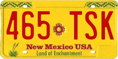 NM license plate 465TSK