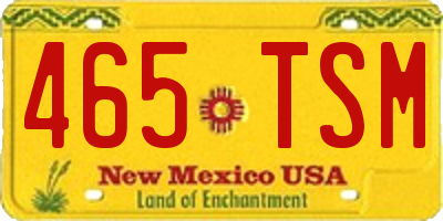NM license plate 465TSM