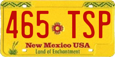 NM license plate 465TSP