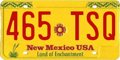 NM license plate 465TSQ