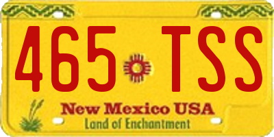 NM license plate 465TSS