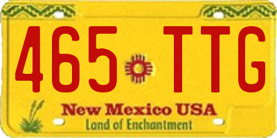 NM license plate 465TTG