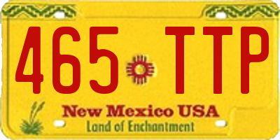 NM license plate 465TTP