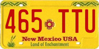 NM license plate 465TTU