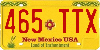 NM license plate 465TTX
