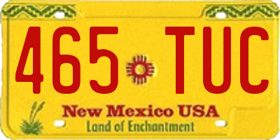 NM license plate 465TUC