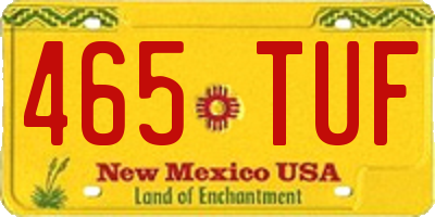 NM license plate 465TUF