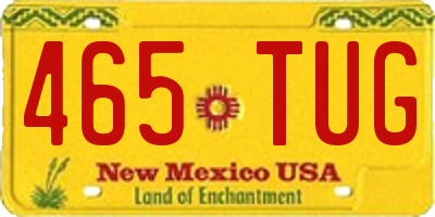 NM license plate 465TUG