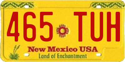 NM license plate 465TUH