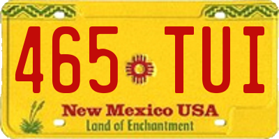 NM license plate 465TUI