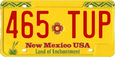 NM license plate 465TUP