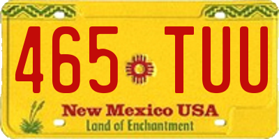 NM license plate 465TUU