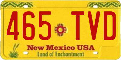 NM license plate 465TVD
