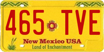 NM license plate 465TVE
