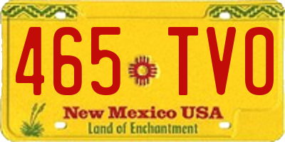 NM license plate 465TVO