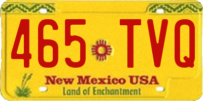 NM license plate 465TVQ