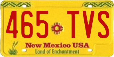 NM license plate 465TVS