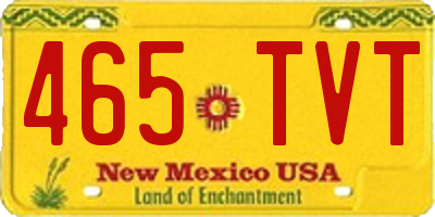 NM license plate 465TVT