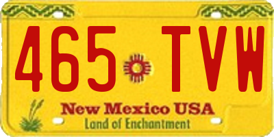 NM license plate 465TVW