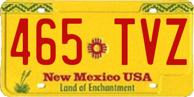 NM license plate 465TVZ