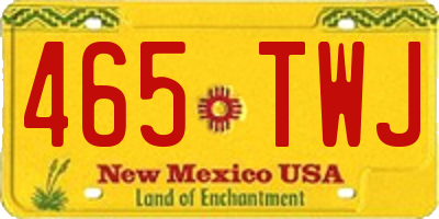 NM license plate 465TWJ