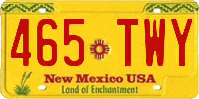 NM license plate 465TWY