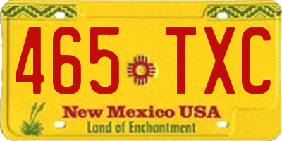 NM license plate 465TXC