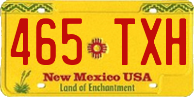 NM license plate 465TXH