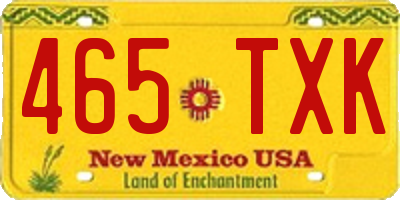 NM license plate 465TXK