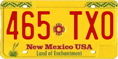 NM license plate 465TXO