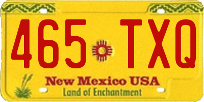 NM license plate 465TXQ