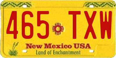 NM license plate 465TXW