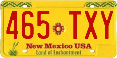 NM license plate 465TXY
