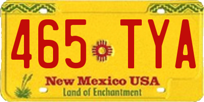 NM license plate 465TYA